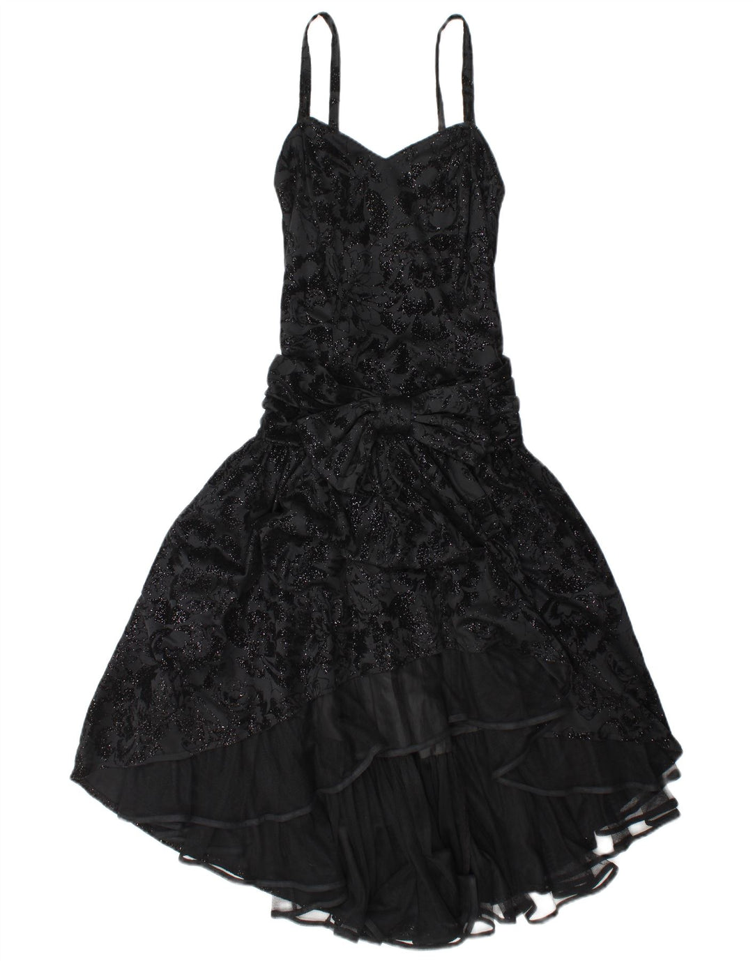 C & A Vestido largo sin mangas para mujer EU 36 Poliéster floral negro pequeño