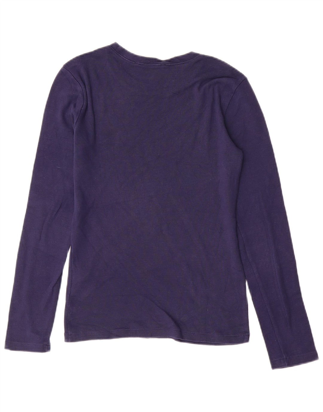 RALPH LAUREN Top Mujer Manga Larga UK 10 Pequeño Algodón Azul Marino