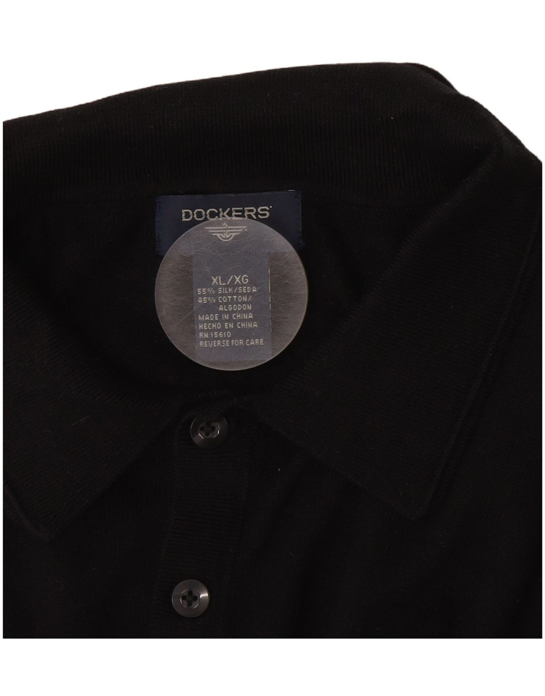 DOCKERS Polo Hombre XL Seda Negra
