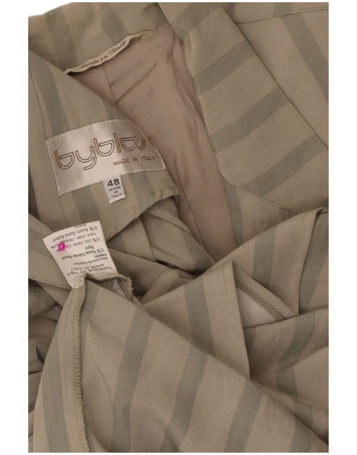 Byblos Chaqueta Blazer De 2 Botones Para Hombre IT 48 Viscosa A Rayas Gris Medio