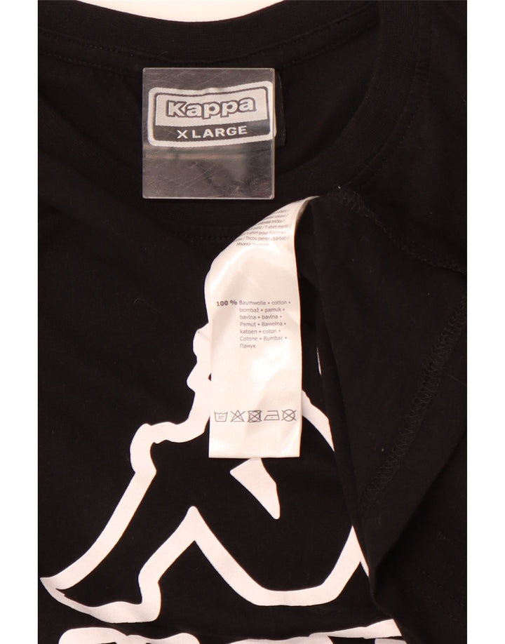 KAPPA Camiseta gráfica para hombre Top XL Algodón negro