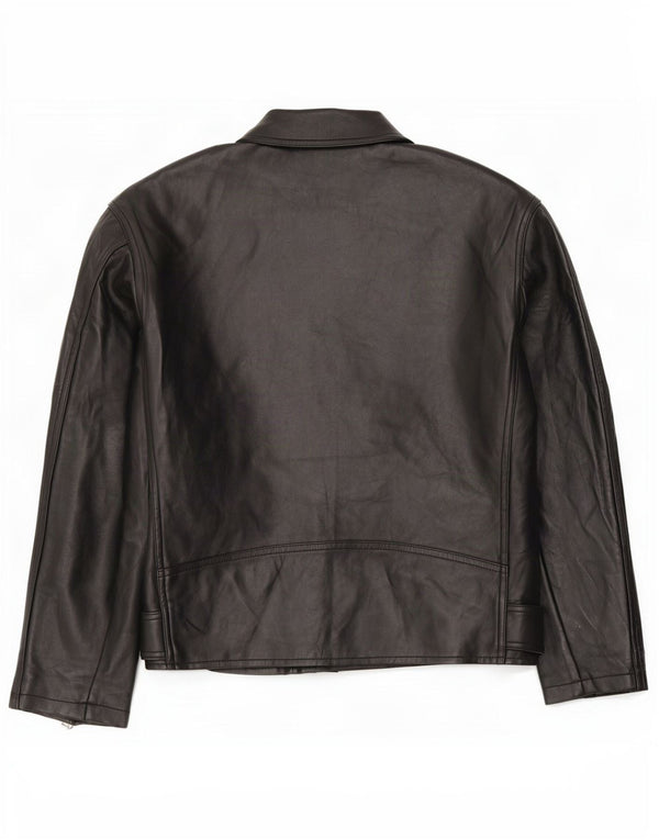 Topshop Chaqueta motera de piel sintética extragrande para mujer UK 4 XS Negro