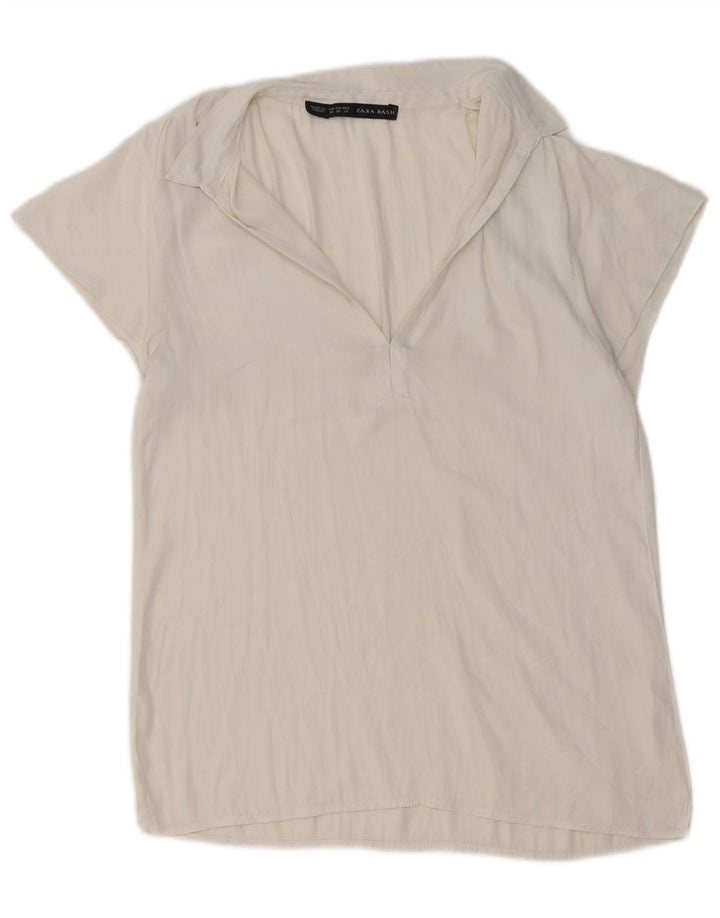 ZARA Polo Mujer UK 6 XS Blanco