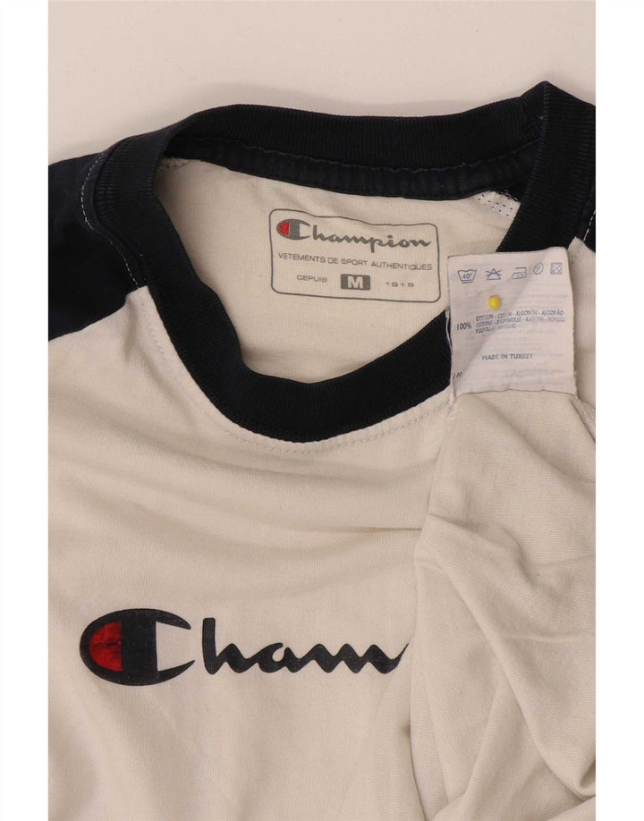 Champion Heritage Graphic Top De Manga Larga Con Bloques De Color Blanco Mediano
