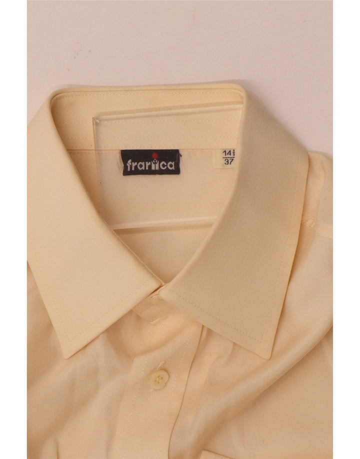 Camisa vintage para hombre talla 37 14 1/2 pequeña beige