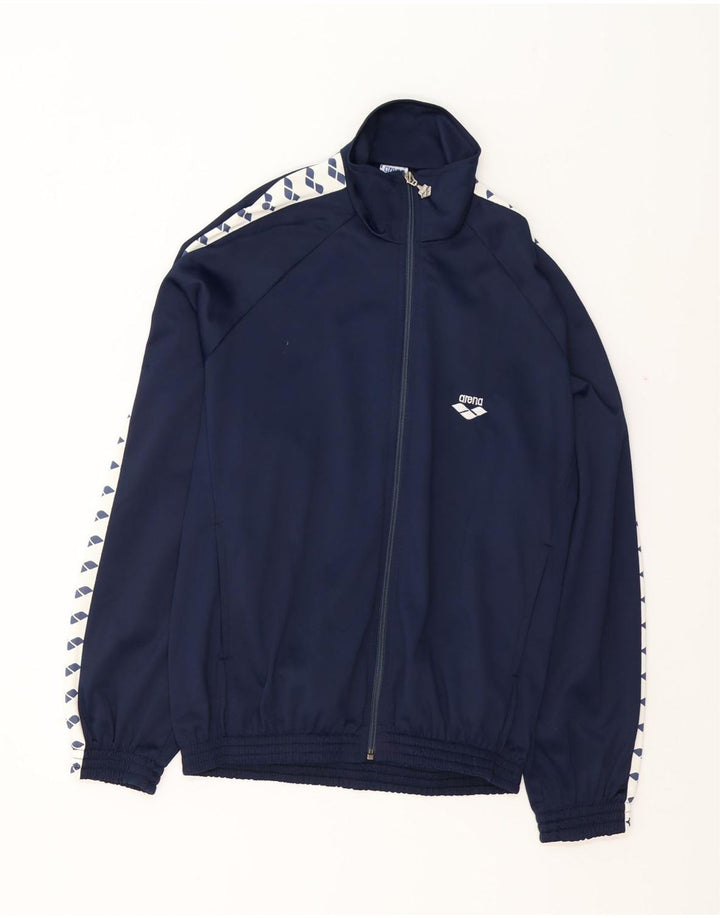 Arena Chaqueta de chándal con gráfico para hombre, talla grande, color azul marino