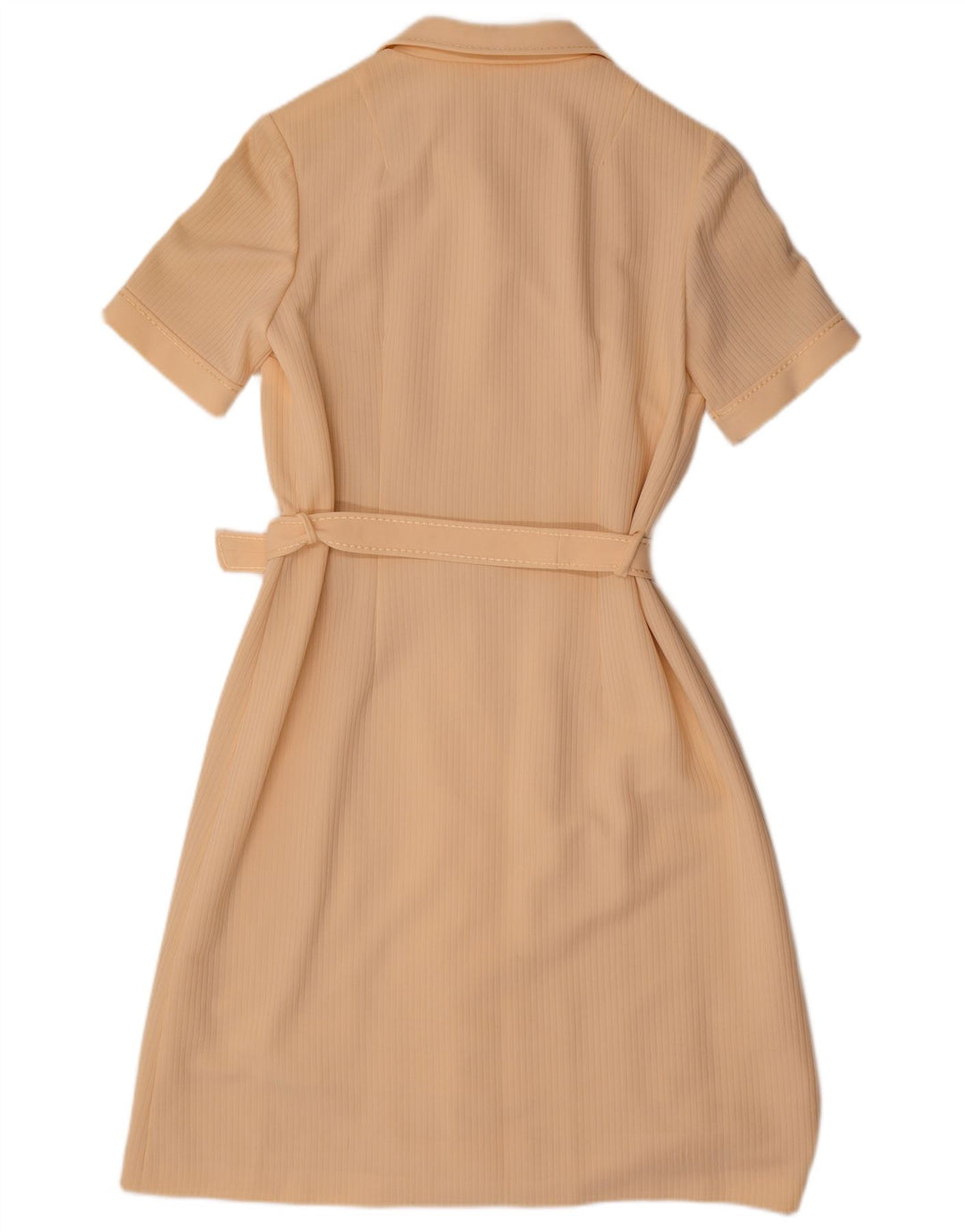 Vintage mujer polo vestido Reino Unido 12 medio beige