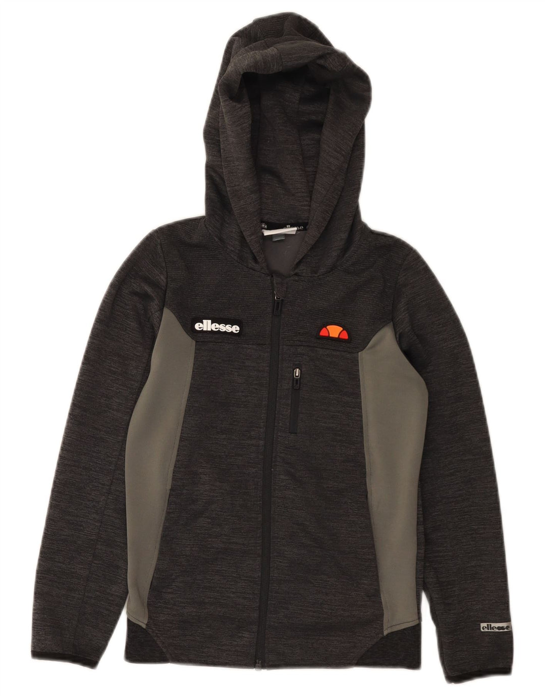 Ellesse Sudadera con capucha y cremallera para niños 9-10 años Gris Poliéster color block