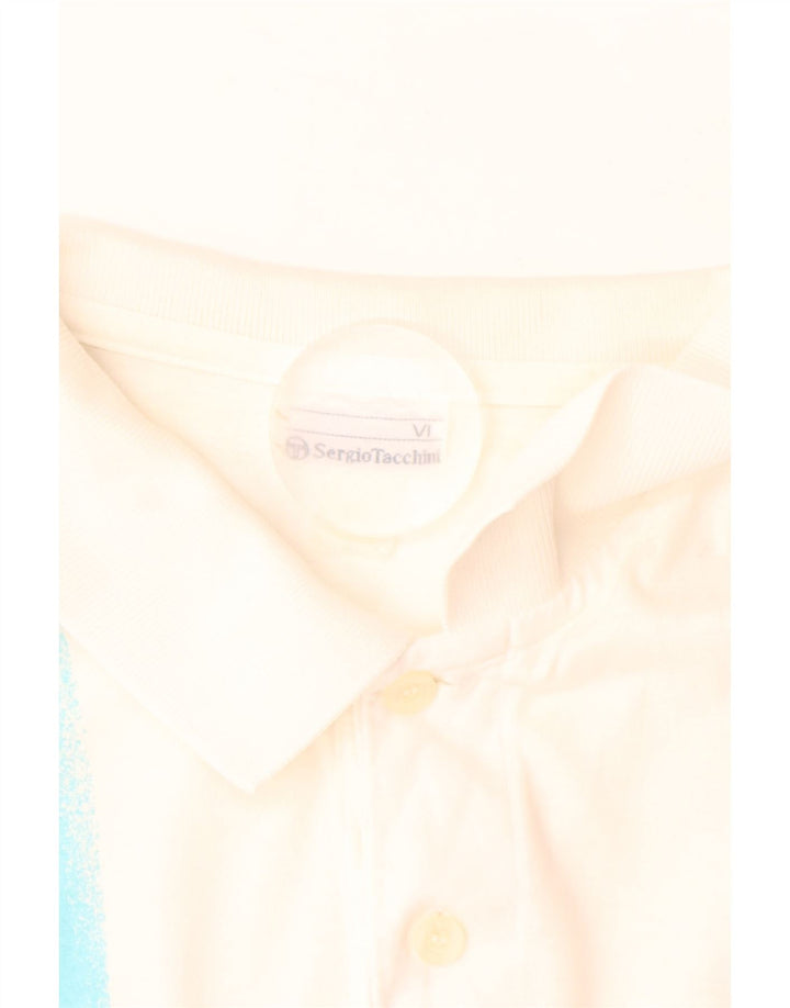 SERGIO TACCHINI Polo para hombre EU 52 Grande Blanco Rayas