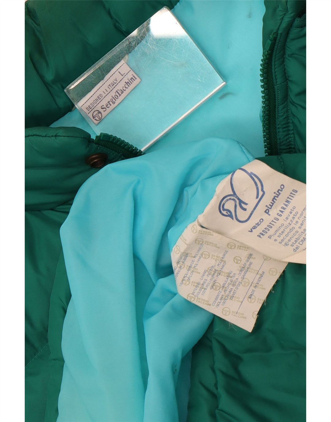 Sergio Tacchini Chaqueta acolchada para hombre UK 40 Large Poliamida verde