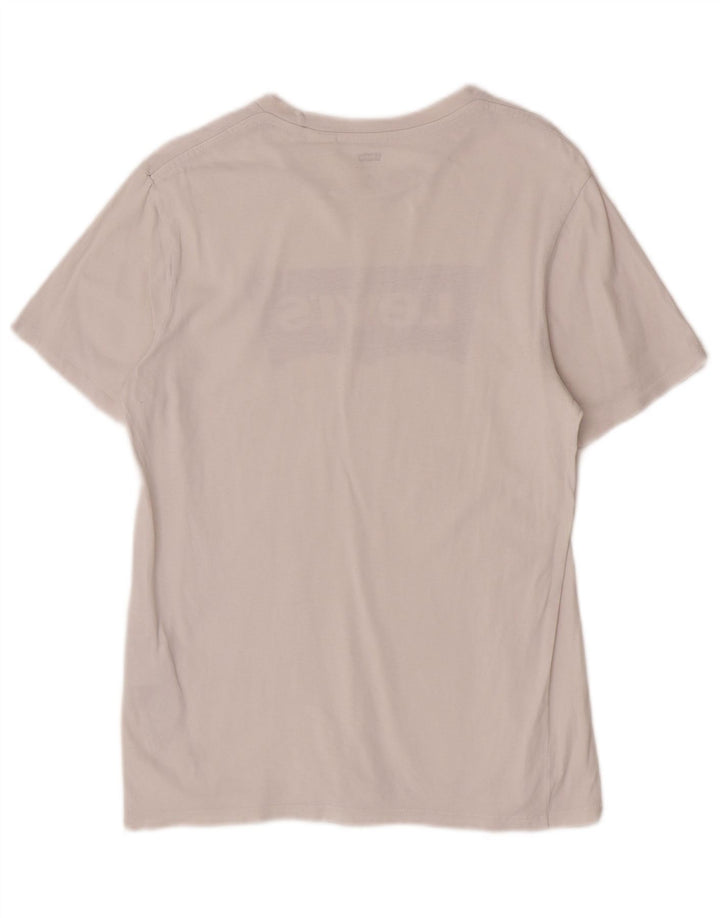 Levi's Camiseta estampada de corte regular para hombre Top pequeño de algodón blanco con logo