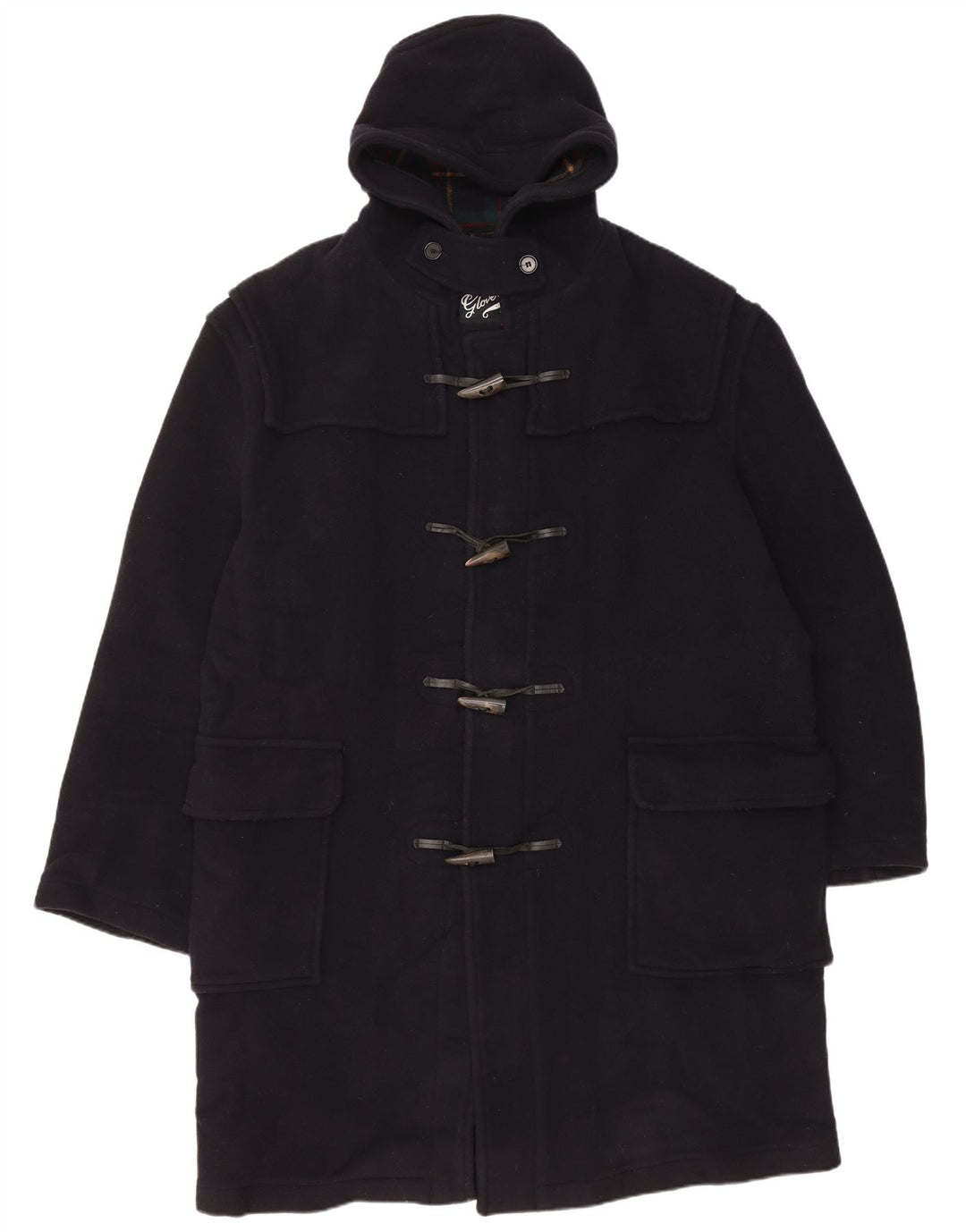 GLOVERALL Trenca con capucha para hombre UK 46 3XL Lana azul marino