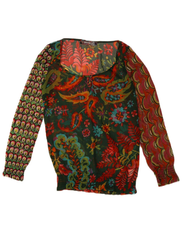 Desigual Blusa de Manga Larga para Mujer Top UK 10 Small Multicolor Paisley