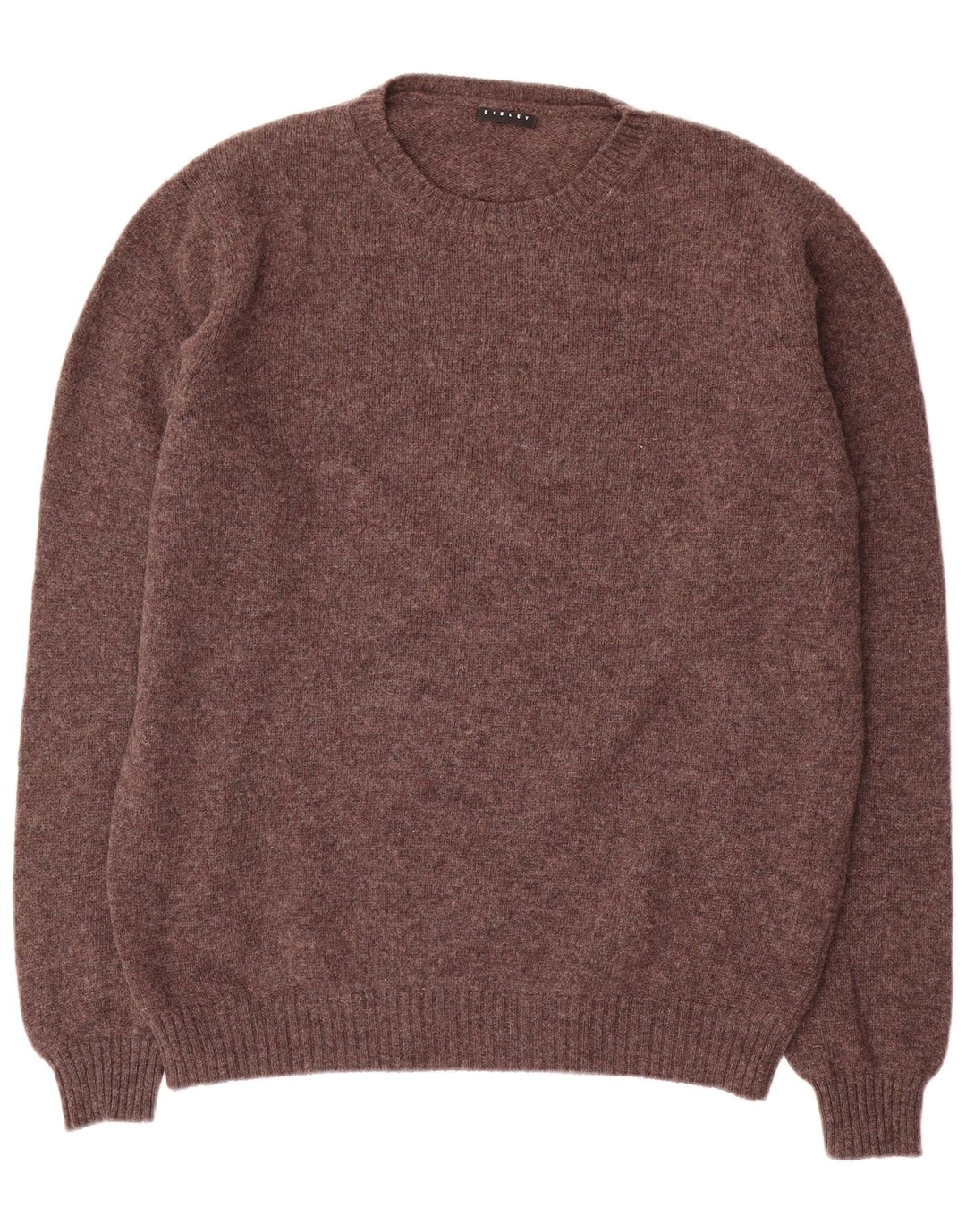 Sisley Jersey de cuello redondo para hombre, talla 2XL, lana marrón
