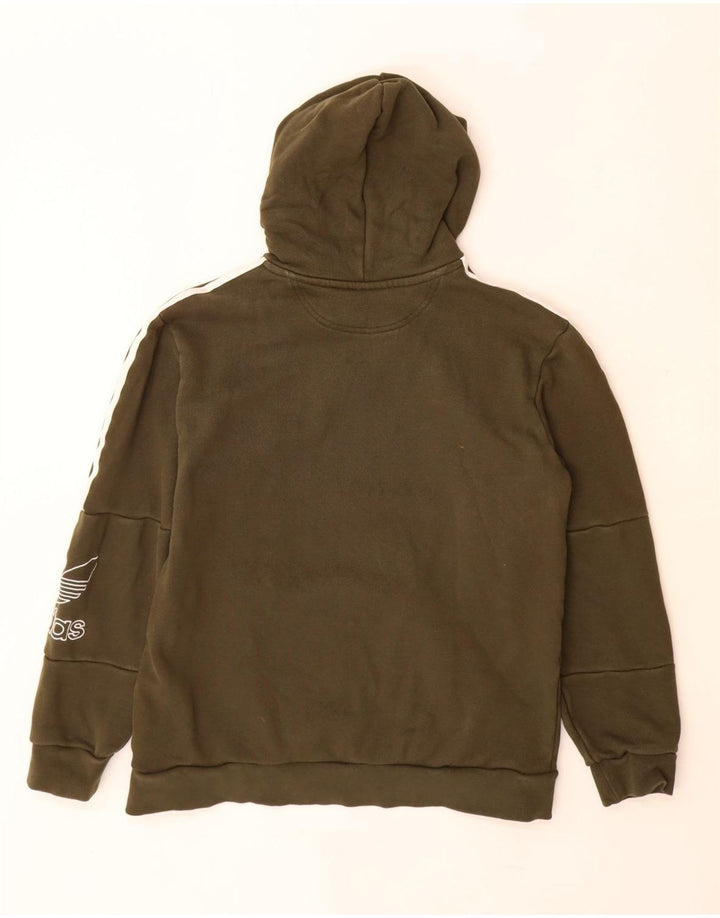 ADIDAS Jersey con capucha gráfica para mujer Reino Unido 14 Algodón caqui mediano