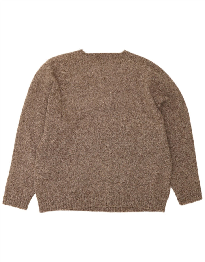 KAPPA Jersey de cuello redondo para hombre, talla 2XL, lana moteada marrón