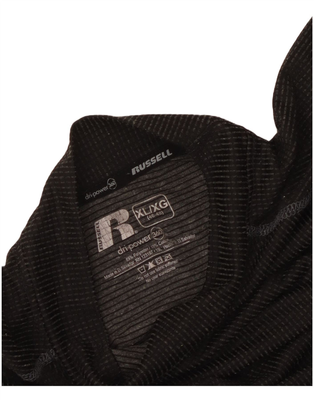 Russell Athletic Camiseta de manga larga para hombre XL Poliéster a rayas negras