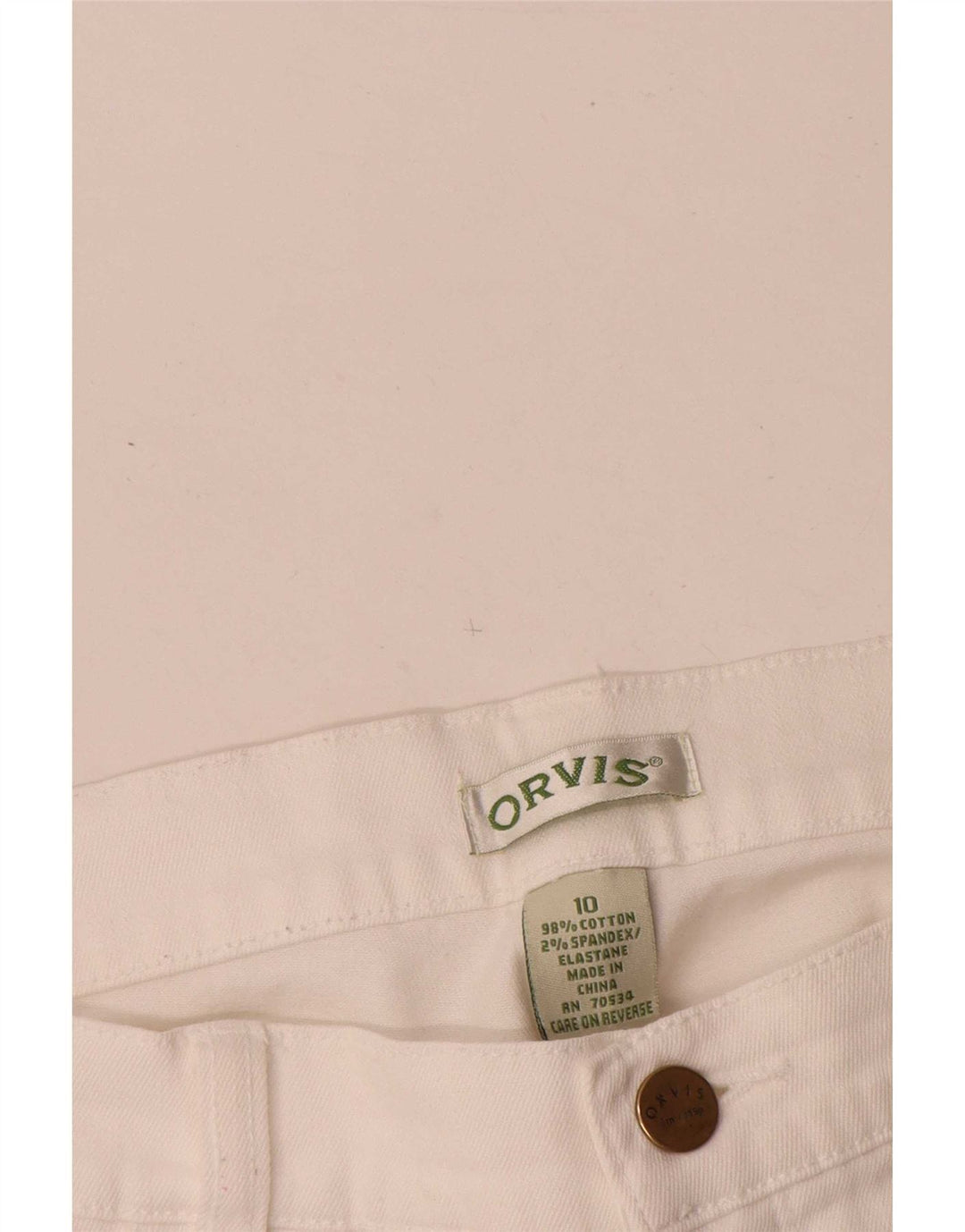 Orvis Jeans rectos para mujer US 10 grande W30 L28 algodón blanco
