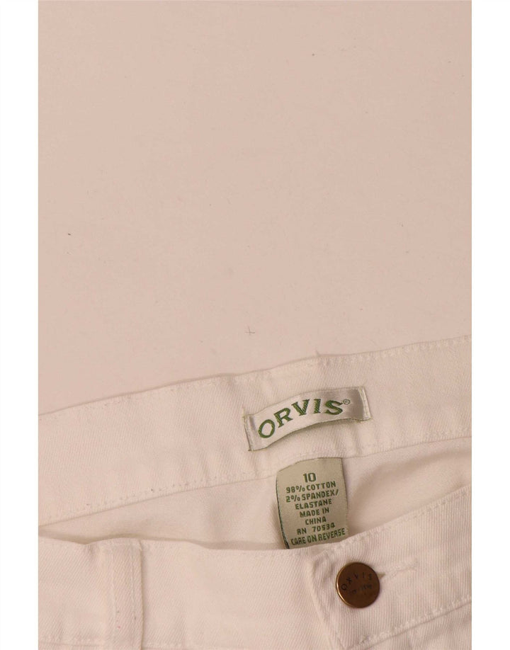 Orvis Jeans rectos para mujer US 10 grande W30 L28 algodón blanco