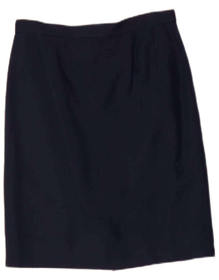 LUISA SPAGNOLI Falda recta para mujer IT 44 Medium W28 Azul marino