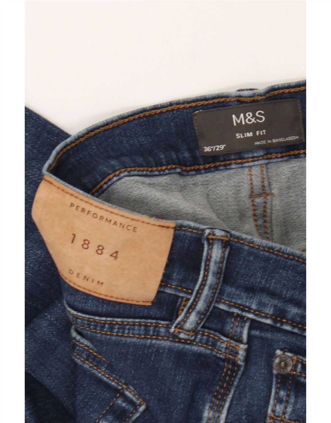 Marks & Spencer Jeans ajustados para hombre W36 L29 Algodón azul