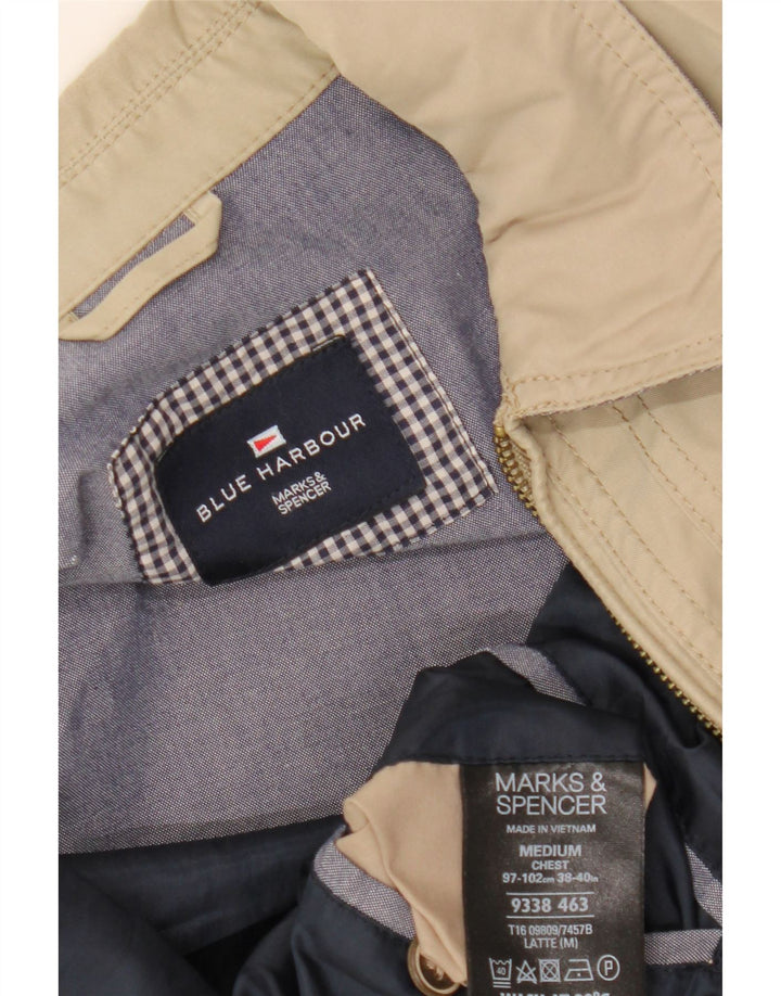 Marks & Spencer Chaqueta Bomber Azul Harbor para Hombre UK 38 Medium Beige