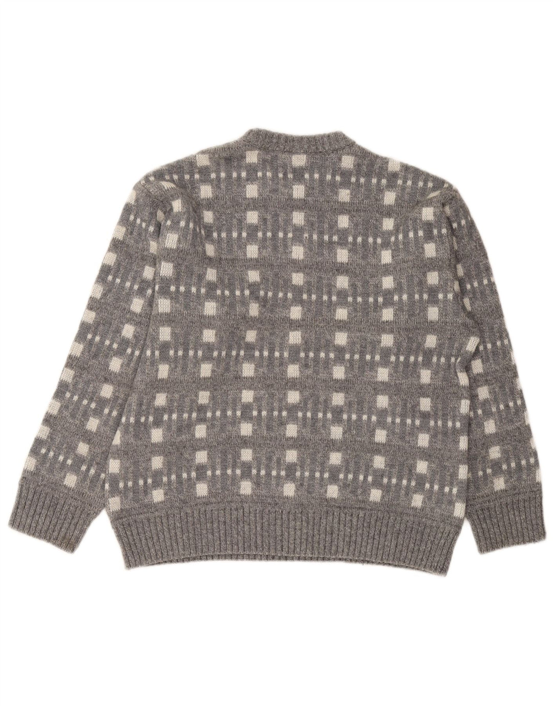 Rasica Hombre Cuello Redondo Jersey Jersey Grande Gris Geométrico