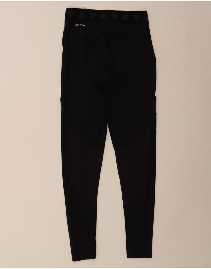 ADIDAS Mujer Aeroready Graphic Leggings UK 12/14 Mediano Negro Poliéster