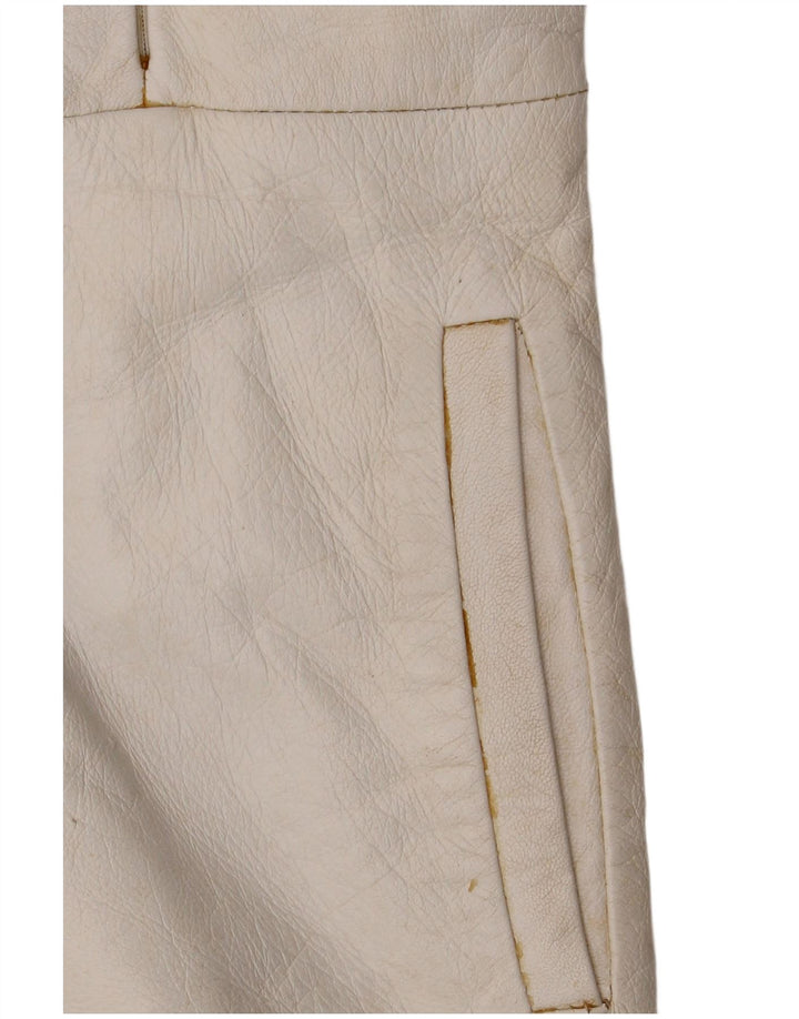 CONBIPEL Chaqueta de cuero con capucha para mujer IT 42 Medium White Leather