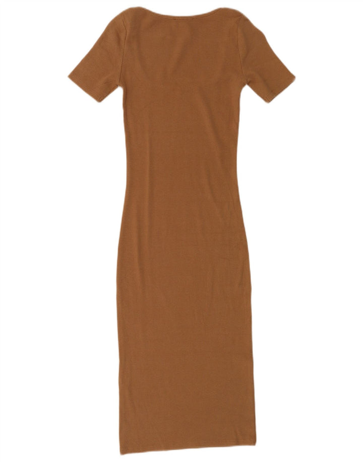 Zara Vestido Ajustado Mujer UK 8 Small Marrón