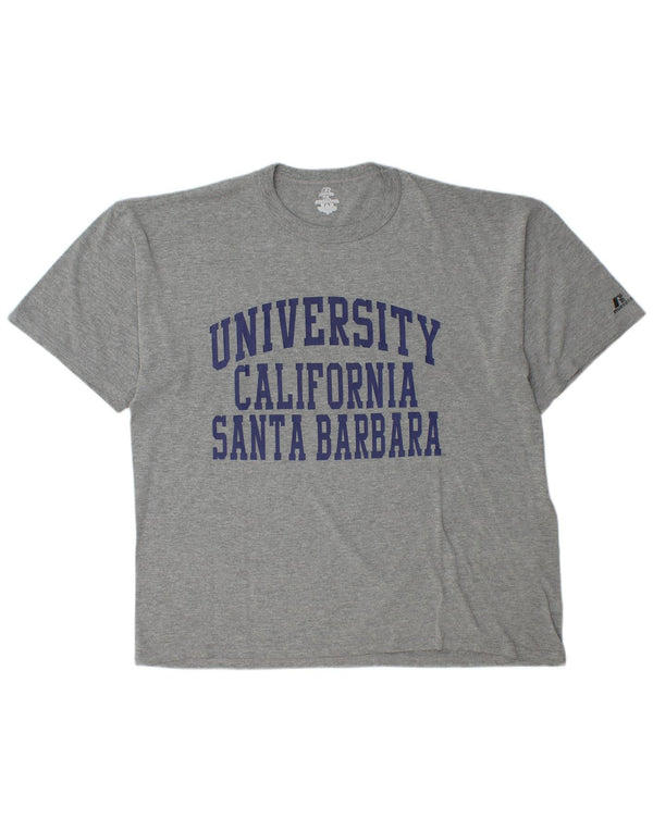 RUSSELL ATHLETIC Camiseta gráfica para hombre Top XL Gris Algodón