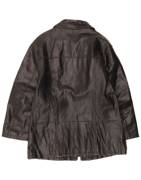 VINTAGE Chaqueta de cuero para mujer IT 42 Cuero negro medio