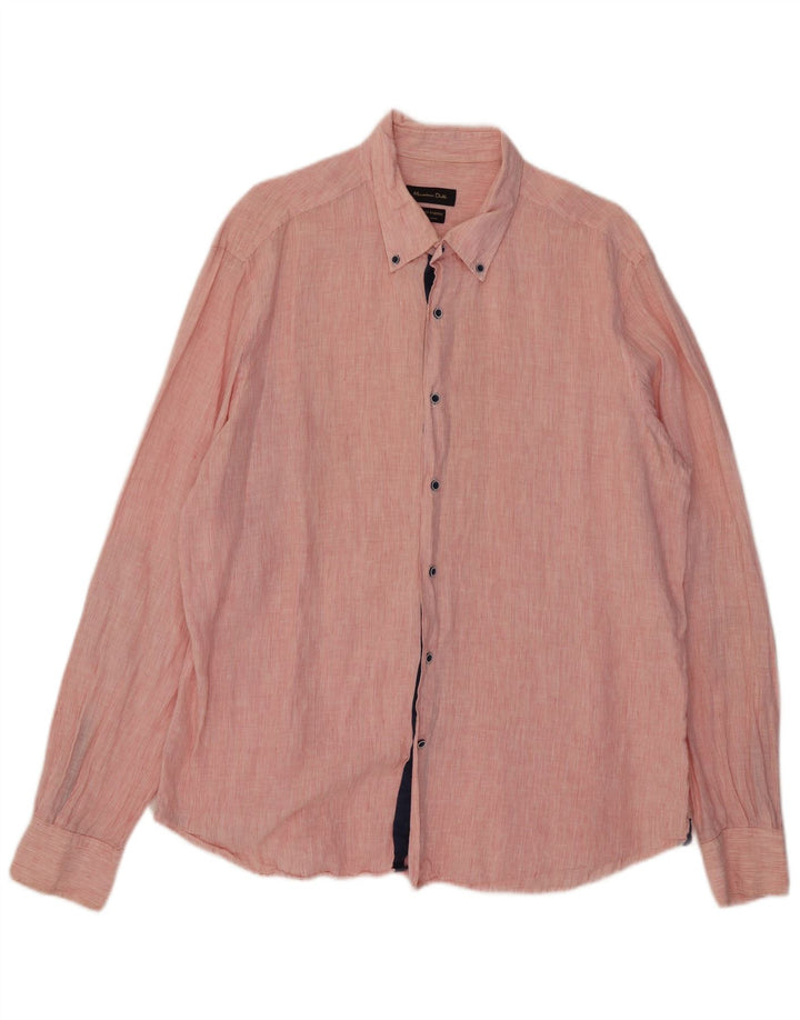 Camisa Hombre Massimo Dutti 2XL Raya diplomática Rosa