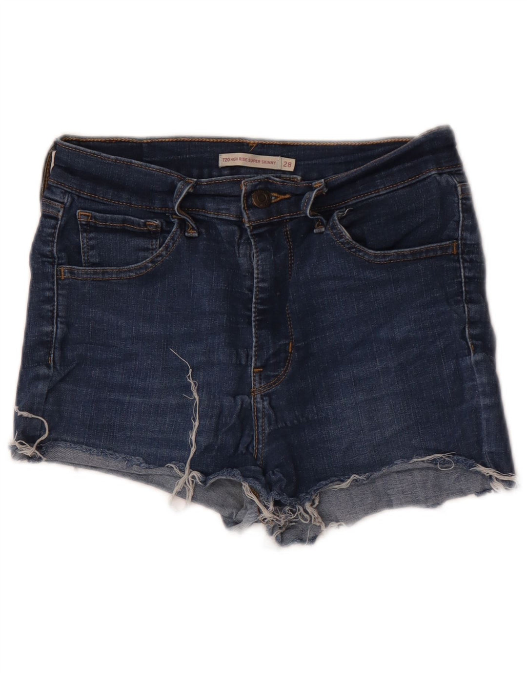 LEVI'S Pantalones cortos vaqueros de talle alto 720 para mujer W28 Algodón azul medio