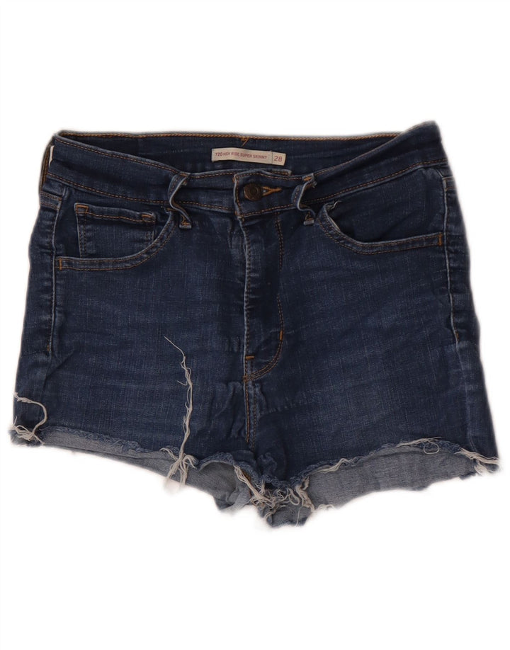 LEVI'S Pantalones cortos vaqueros de talle alto 720 para mujer W28 Algodón azul medio