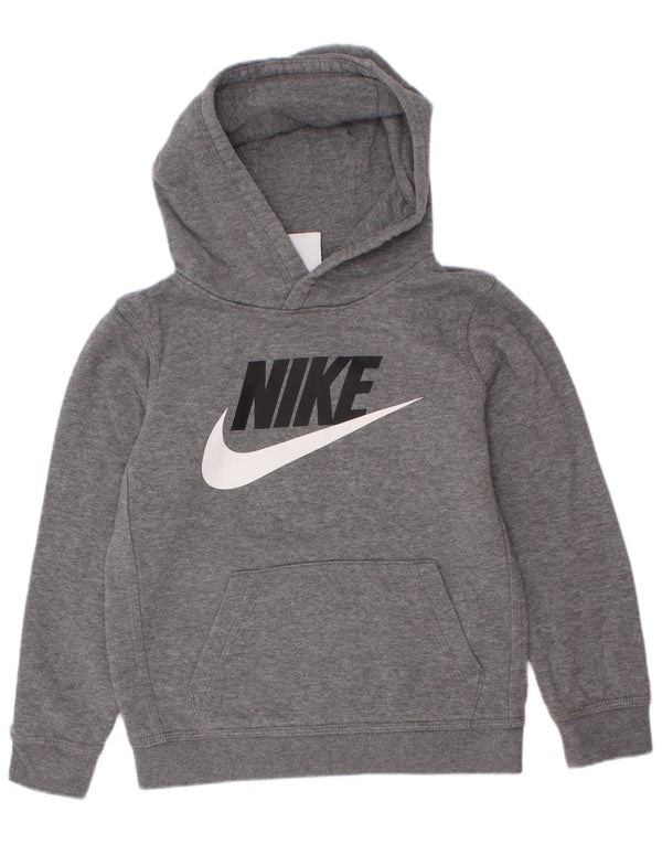 Nike - Sudadera con capucha para niños, 6-7 años, algodón gris