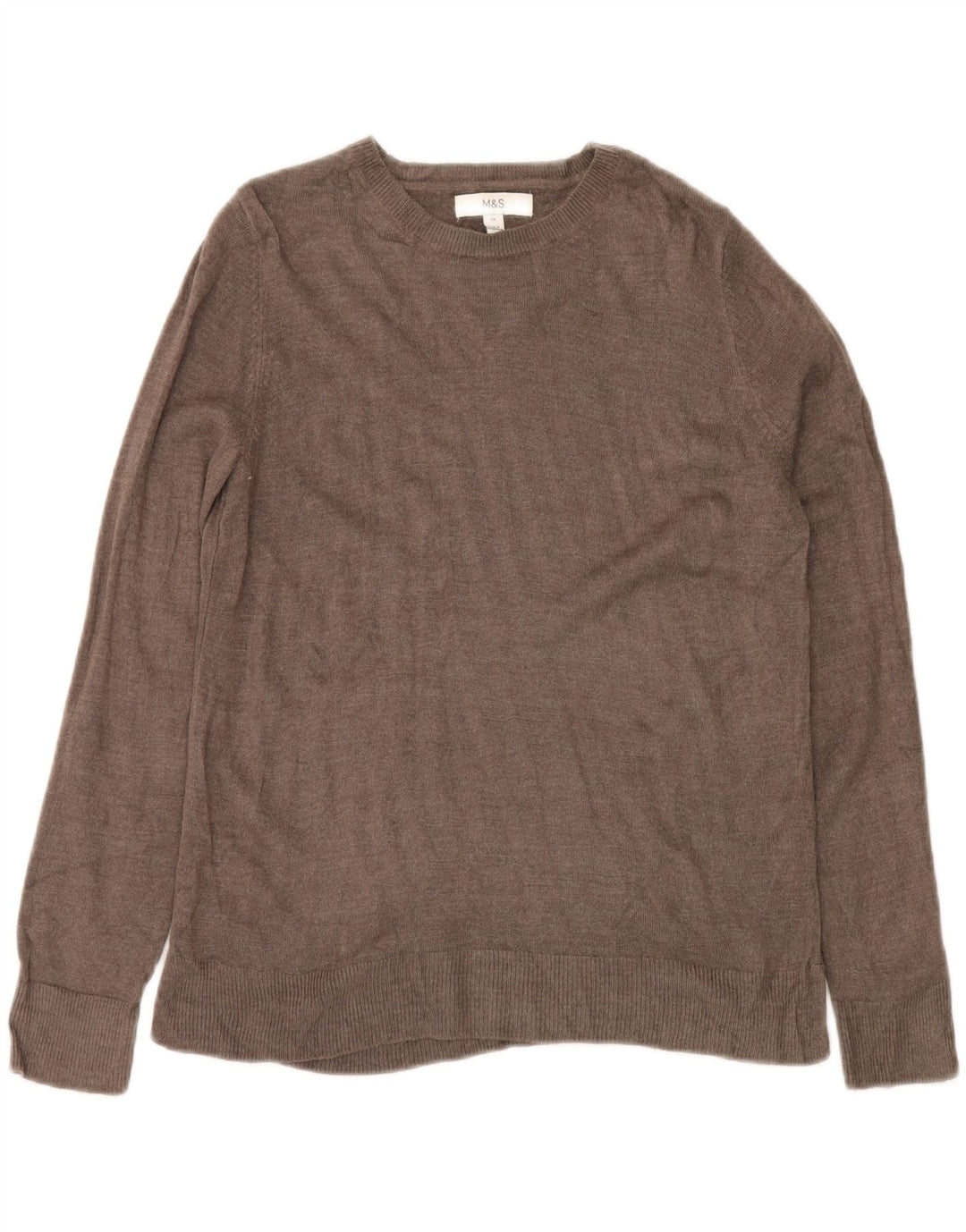 Marks & Spencer Jersey con Cuello Barco para Mujer UK 40 Acrílico Gris Medio