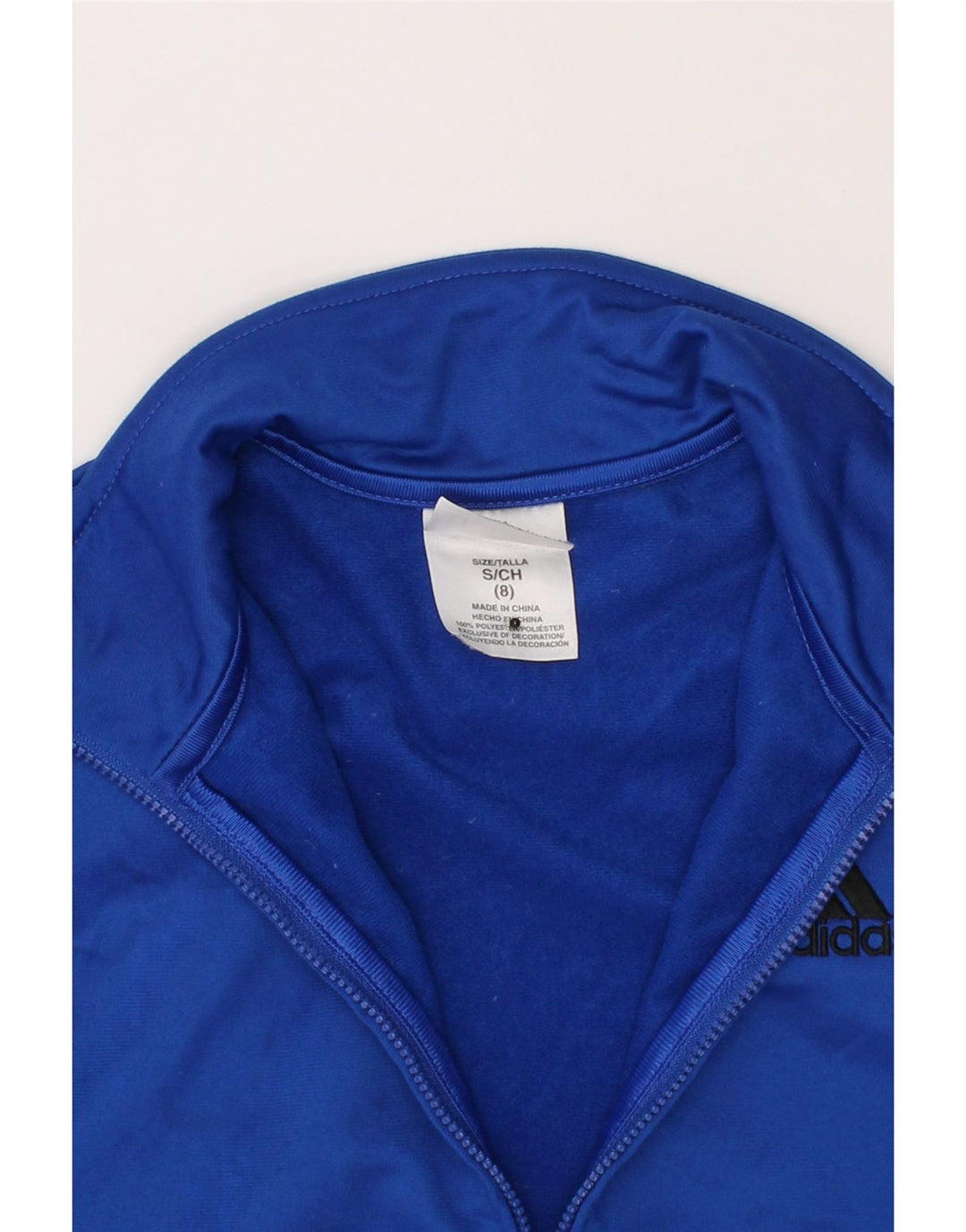 ADIDAS Boys Tracksuit Top Jacket 7-8 Years Small Blue Colourblock Vintage Adidas and Second-Hand Adidas from Messina Hembry 