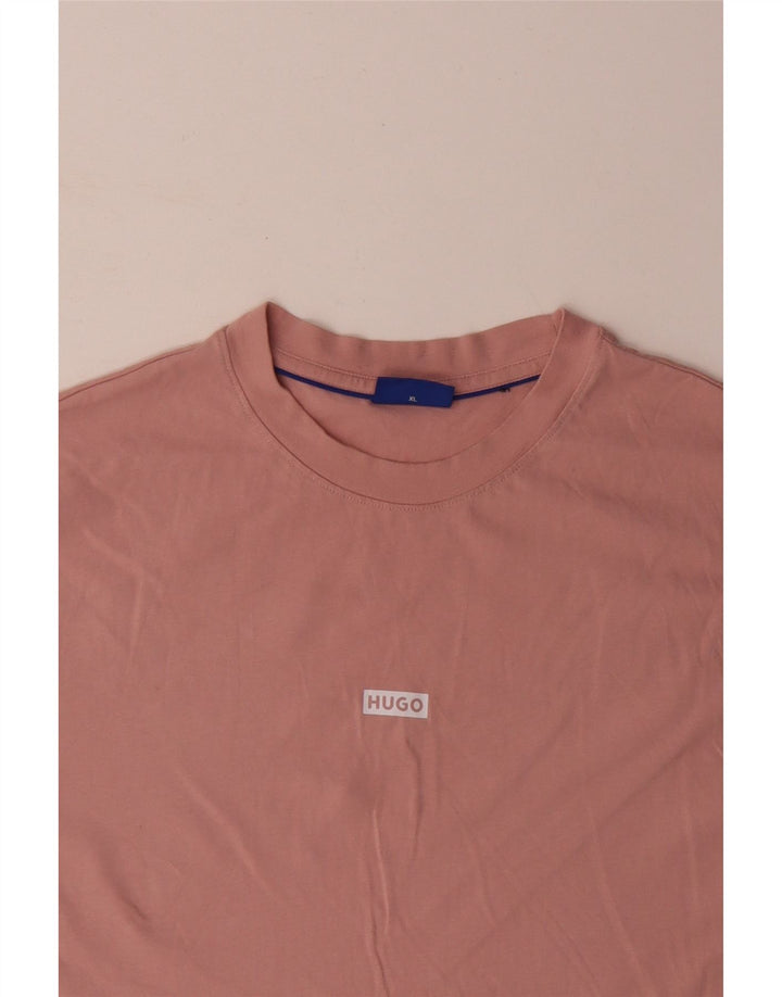 HUGO BOSS Camiseta gráfica para hombre Top XL Algodón rosa