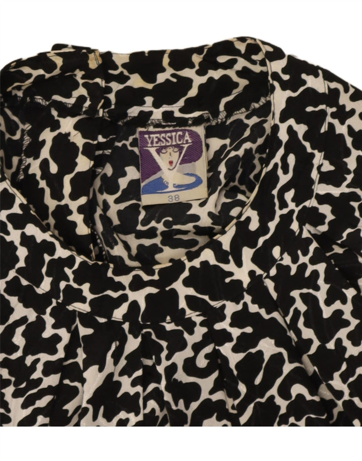 Blusa corta para mujer Yessica Top EU 38 Medio Negro Estampado animal Poliéster