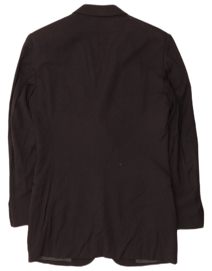 Giorgio Armani Chaqueta tipo blazer de 3 botones para hombre IT 46 Small Black Lana a rayas