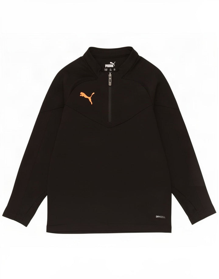 Puma - Chándal para niño con cremallera y cuello, 7-8 años, poliéster negro