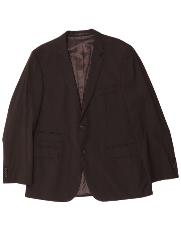 HUGO BOSS Chaqueta tipo blazer de 2 botones para hombre EU 52 XL Viscosa negra