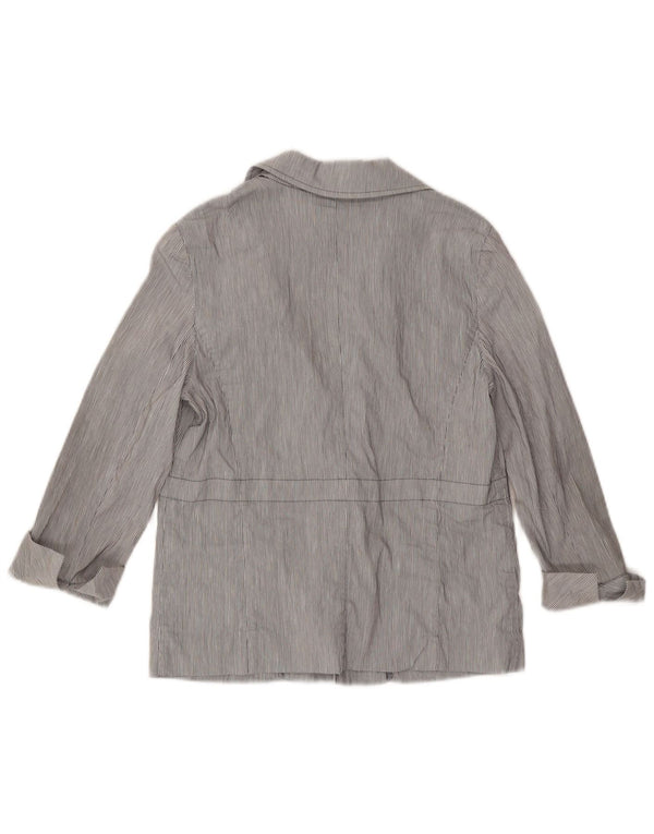 Max & Co. Chaqueta tipo blazer de manga 3/4 para mujer UK 8 Small Blue Pinstripe