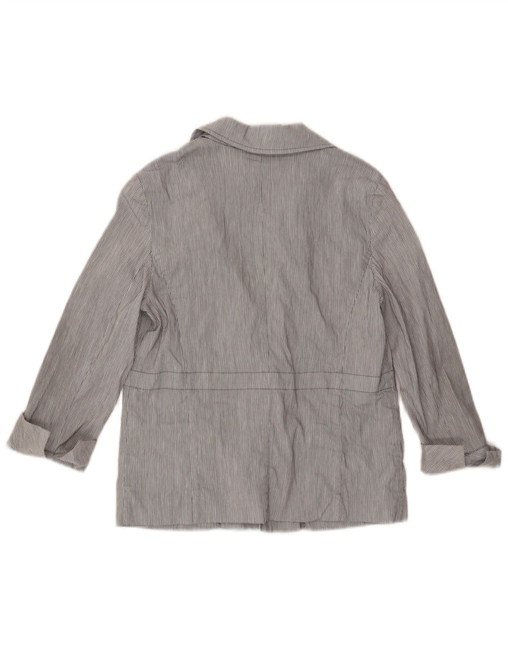 Max & Co. Chaqueta tipo blazer de manga 3/4 para mujer UK 8 Small Blue Pinstripe