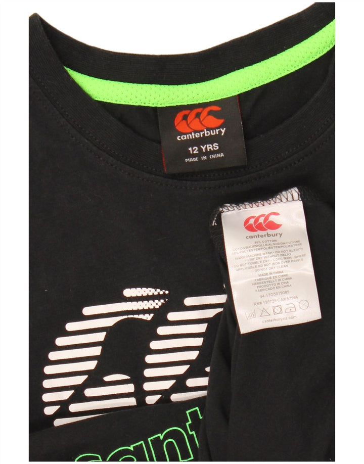 CANTERBURY Camiseta gráfica para niño 11-12 años Algodón negro