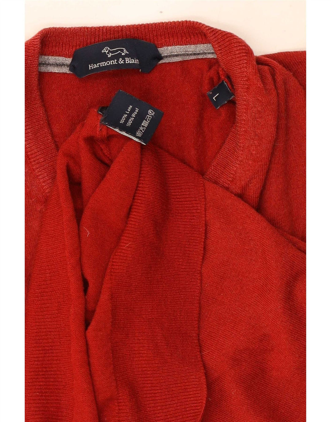 Harmont & Blaine Jersey con cuello en V para hombre de lana roja grande