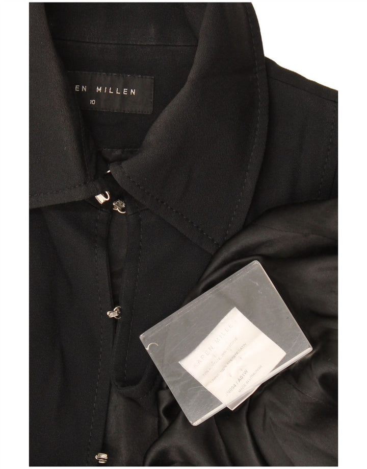 Karen Millen Chaqueta Blazer para Mujer UK 10 Small Acetato Negro