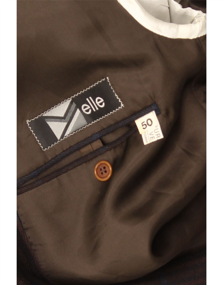 Elle Chaqueta tipo blazer con doble botonadura para hombre IT 50 Large Navy Blue Check