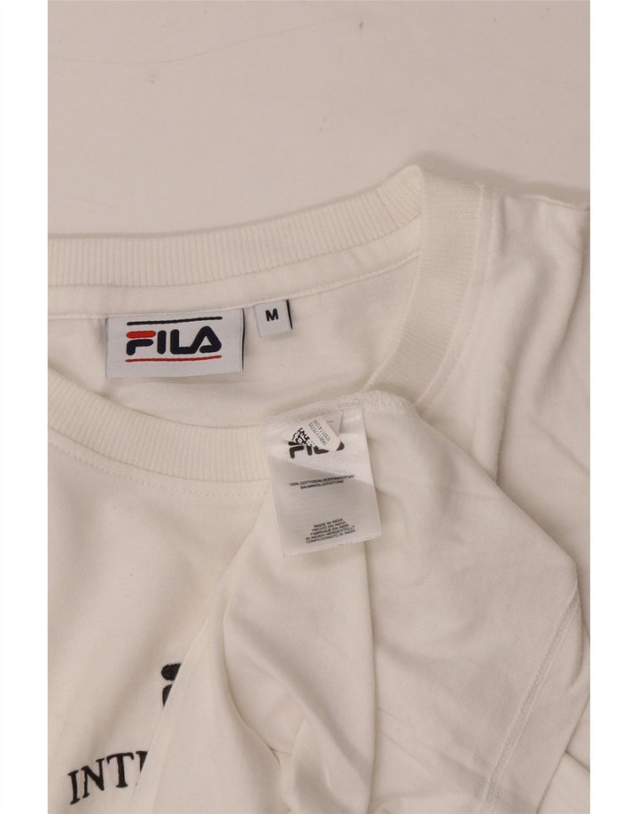 Fila Camiseta gráfica para hombre Top Medium White Cotton